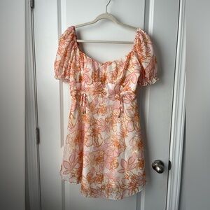 colorful floral mini dress